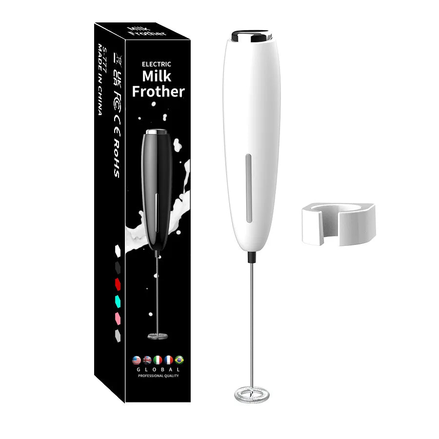 Handheld Milk Frother - Electric Battery Powered Foam Maker With Stand - ZOOMNSTORE