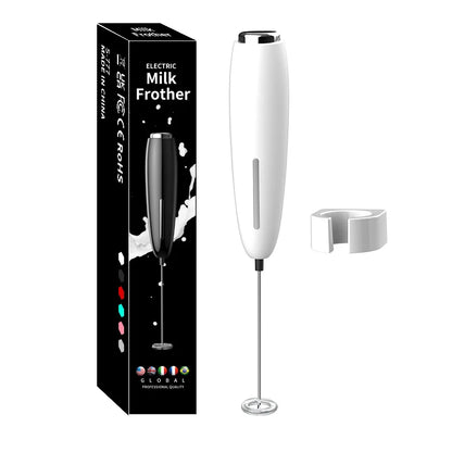 Handheld Milk Frother - Electric Battery Powered Foam Maker With Stand - ZOOMNSTORE