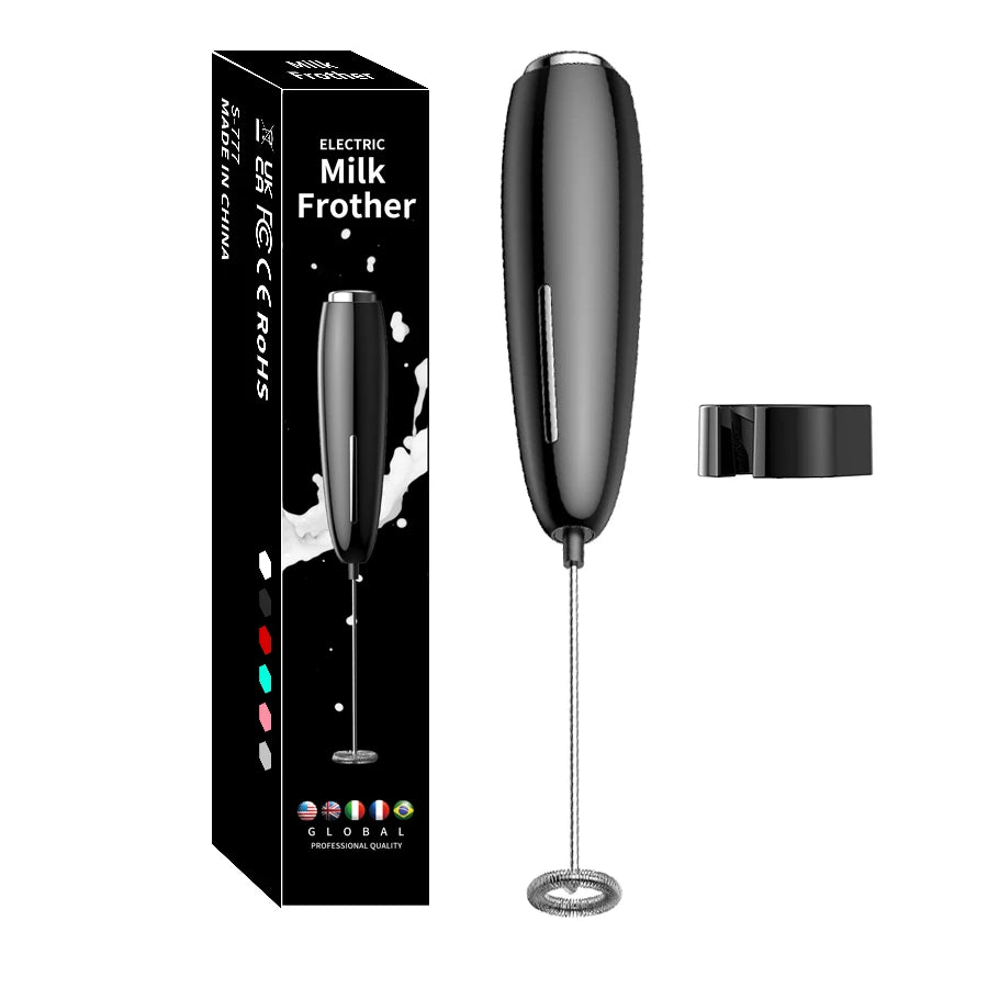 Handheld Milk Frother - Electric Battery Powered Foam Maker With Stand - ZOOMNSTORE