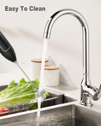 Handheld Milk Frother – Electric Foam Maker Wand With Stainless Steel Whisk - ZOOMNSTORE