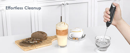 Handheld Milk Frother – Electric Foam Maker Wand With Stainless Steel Whisk - ZOOMNSTORE