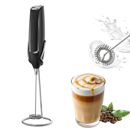 Handheld Milk Frother – Electric Foam Maker Wand With Stainless Steel Whisk - ZOOMNSTORE