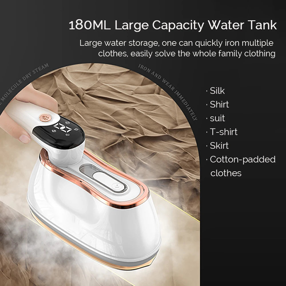 Handheld Steam Iron - Portable Steam Iron With Large Water Tank & Folding Handle - ZOOMNSTORE