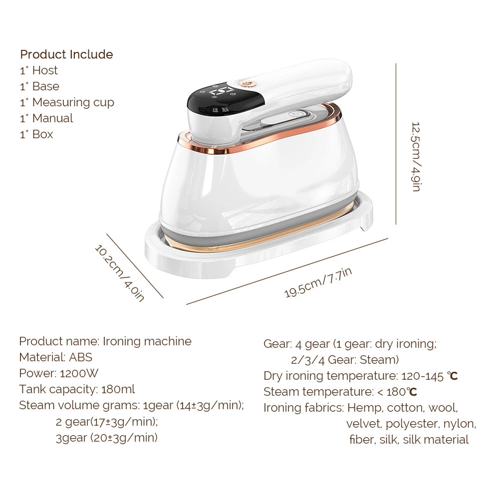 Handheld Steam Iron - Portable Steam Iron With Large Water Tank & Folding Handle - ZOOMNSTORE