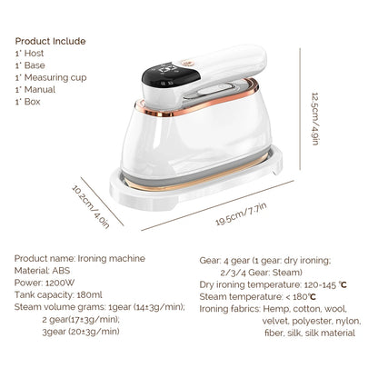 Handheld Steam Iron - Portable Steam Iron With Large Water Tank & Folding Handle - ZOOMNSTORE