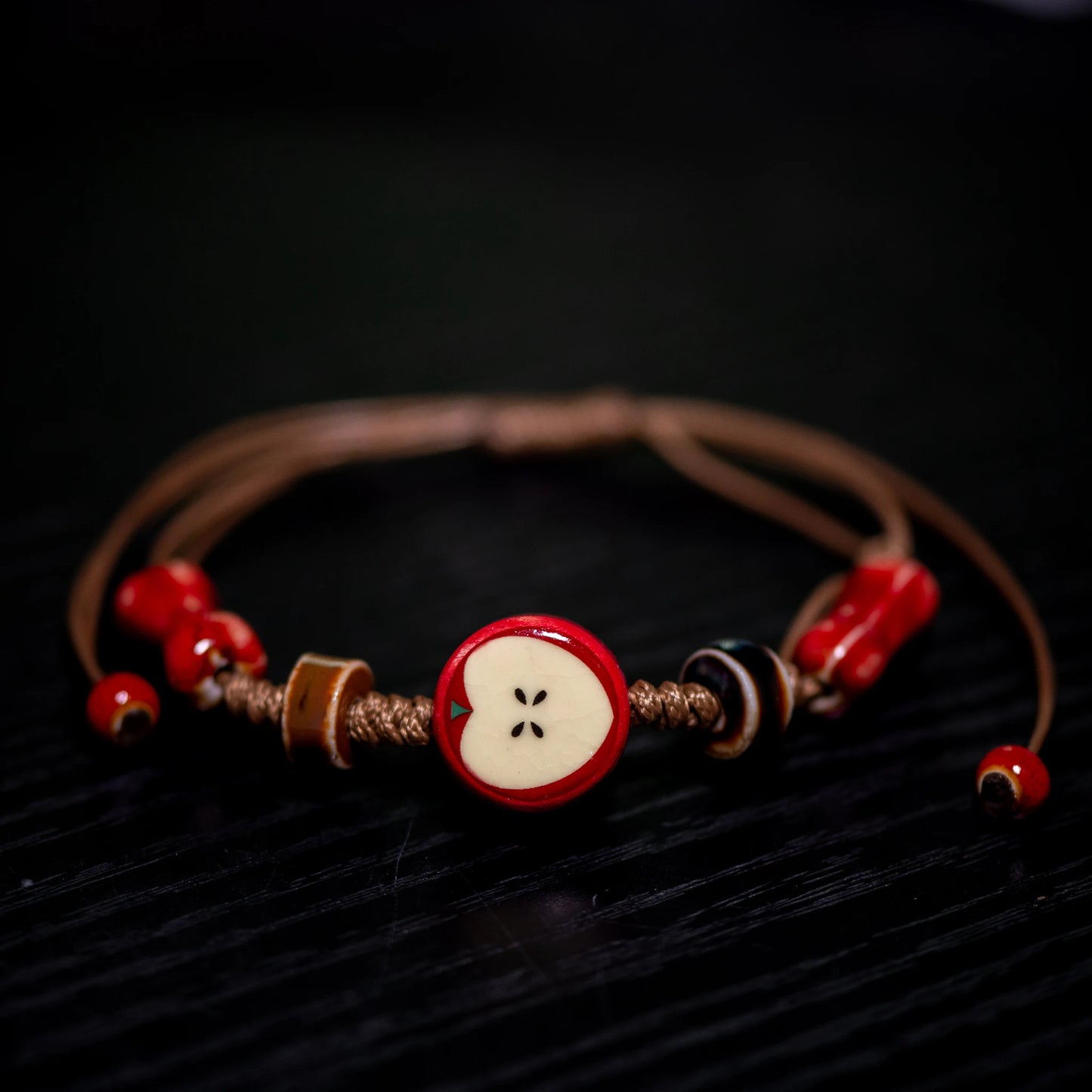 Handmade Apple Bracelet - Adjustable Woven Cord Cartoon Jewelry for Gifts - ZOOMNSTORE