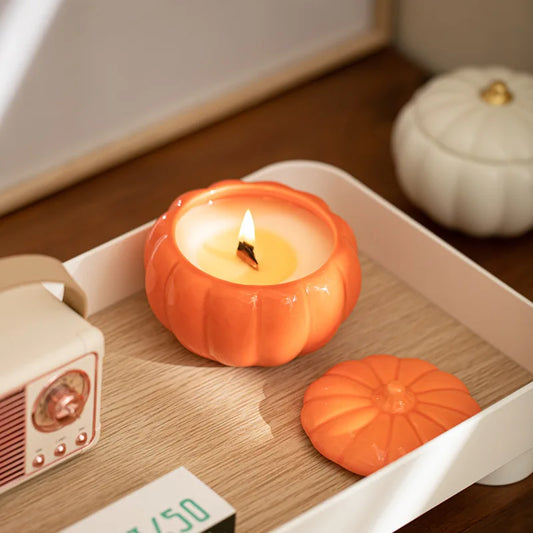 Pumpkin-Shaped Handmade Aromatherapy Candle - Holiday Decor  Gift Decoration - ZOOMNSTORE