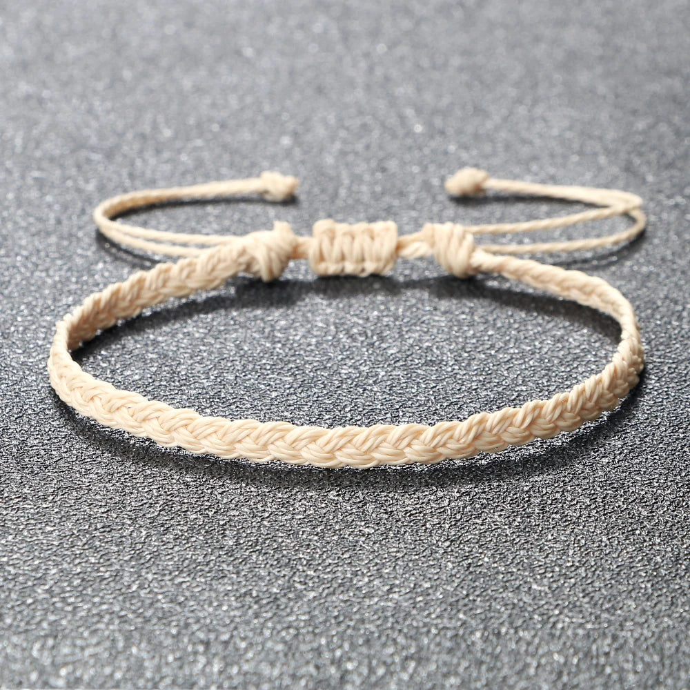 Handmade Braided Bracelets - Adjustable Waxed Thread Charm Jewelry for Men  Women - ZOOMNSTORE