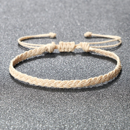 Handmade Braided Bracelets - Adjustable Waxed Thread Charm Jewelry for Men  Women - ZOOMNSTORE