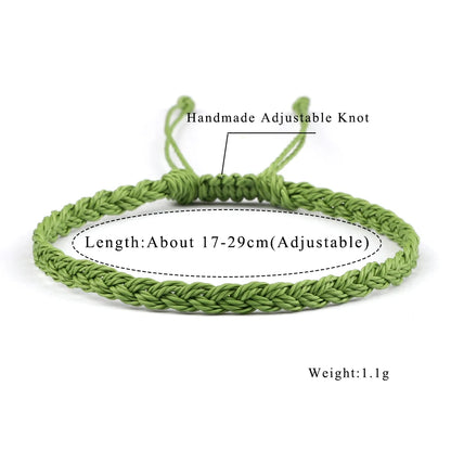 Handmade Braided Bracelets - Adjustable Waxed Thread Charm Jewelry for Men  Women - ZOOMNSTORE