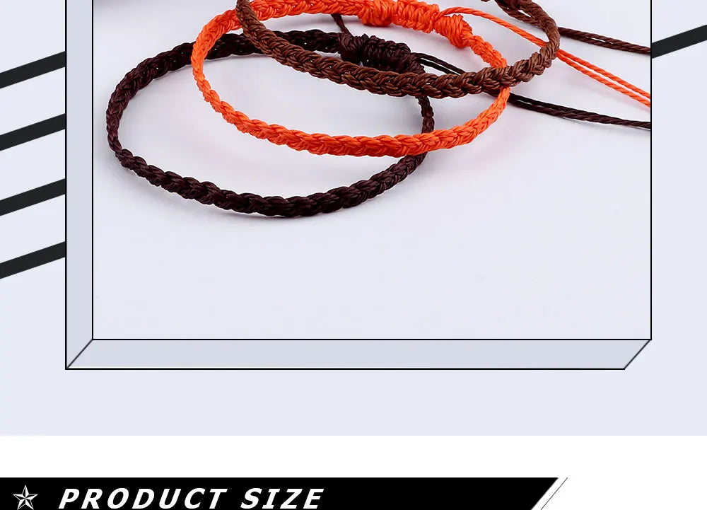 Handmade Braided Bracelets - Adjustable Waxed Thread Charm Jewelry for Men  Women - ZOOMNSTORE