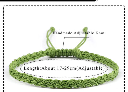 Handmade Braided Bracelets - Adjustable Waxed Thread Charm Jewelry for Men  Women - ZOOMNSTORE
