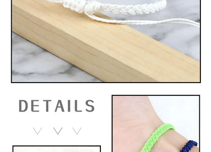 Handmade Braided Bracelets - Adjustable Waxed Thread Charm Jewelry for Men  Women - ZOOMNSTORE