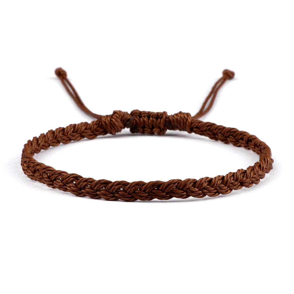 Handmade Braided Bracelets - Adjustable Waxed Thread Charm Jewelry for Men  Women - ZOOMNSTORE
