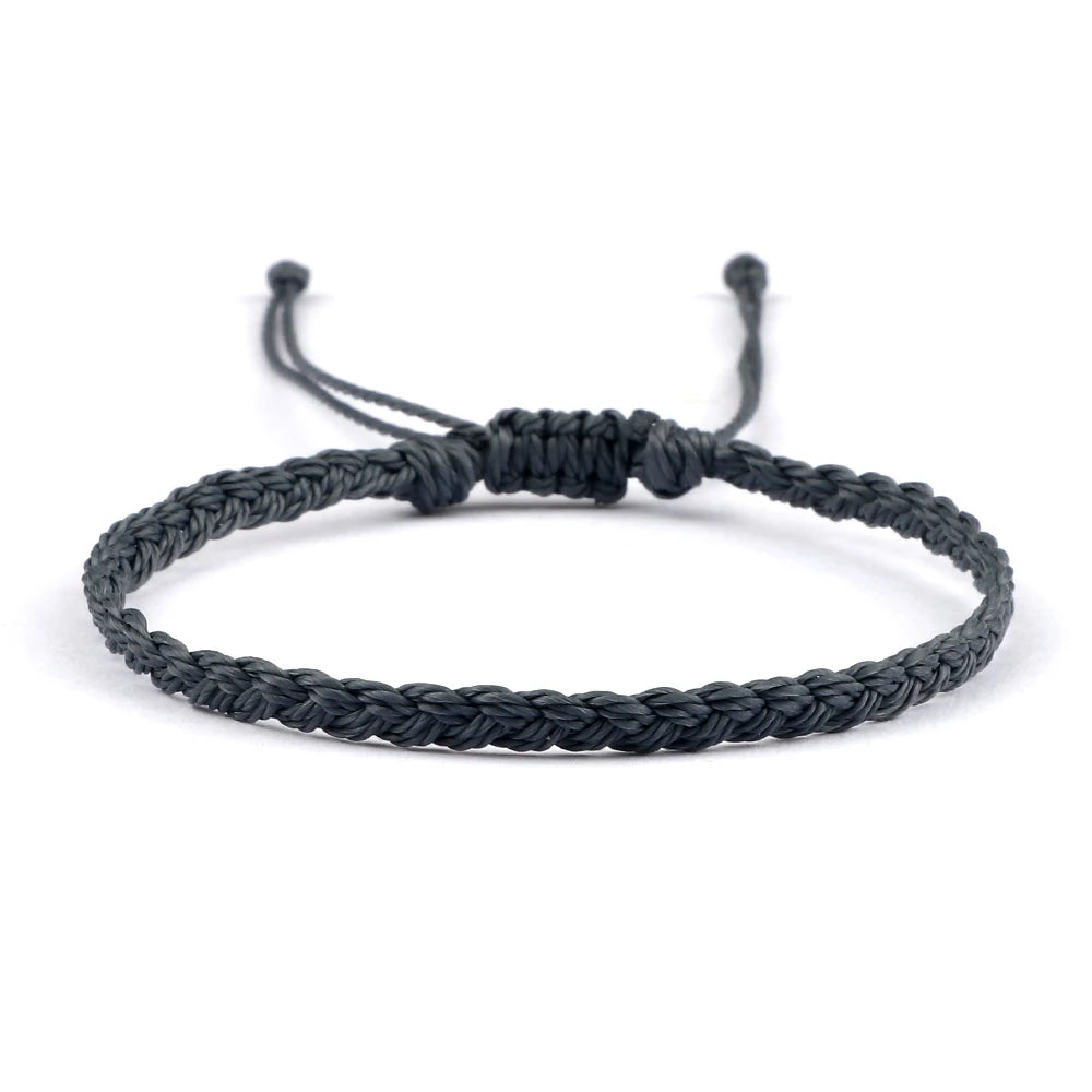 Handmade Braided Bracelets - Adjustable Waxed Thread Charm Jewelry for Men  Women - ZOOMNSTORE