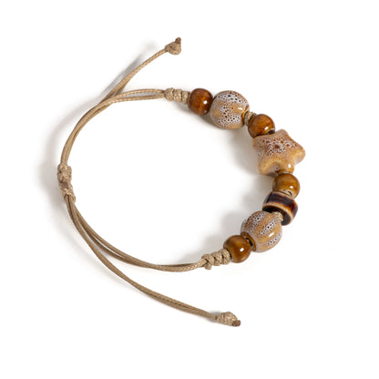 Handmade White Star Claw Bracelet - Adjustable Boho Ethnic Jewelry Gift - ZOOMNSTORE