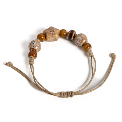 Handmade White Star Claw Bracelet - Adjustable Boho Ethnic Jewelry Gift - ZOOMNSTORE