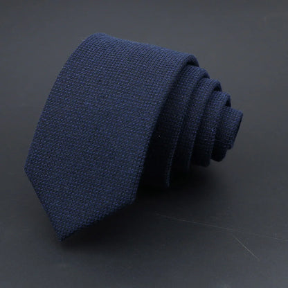 Handmade Cotton Cashmere Necktie - Striped Slim Tie for Men - ZOOMNSTORE