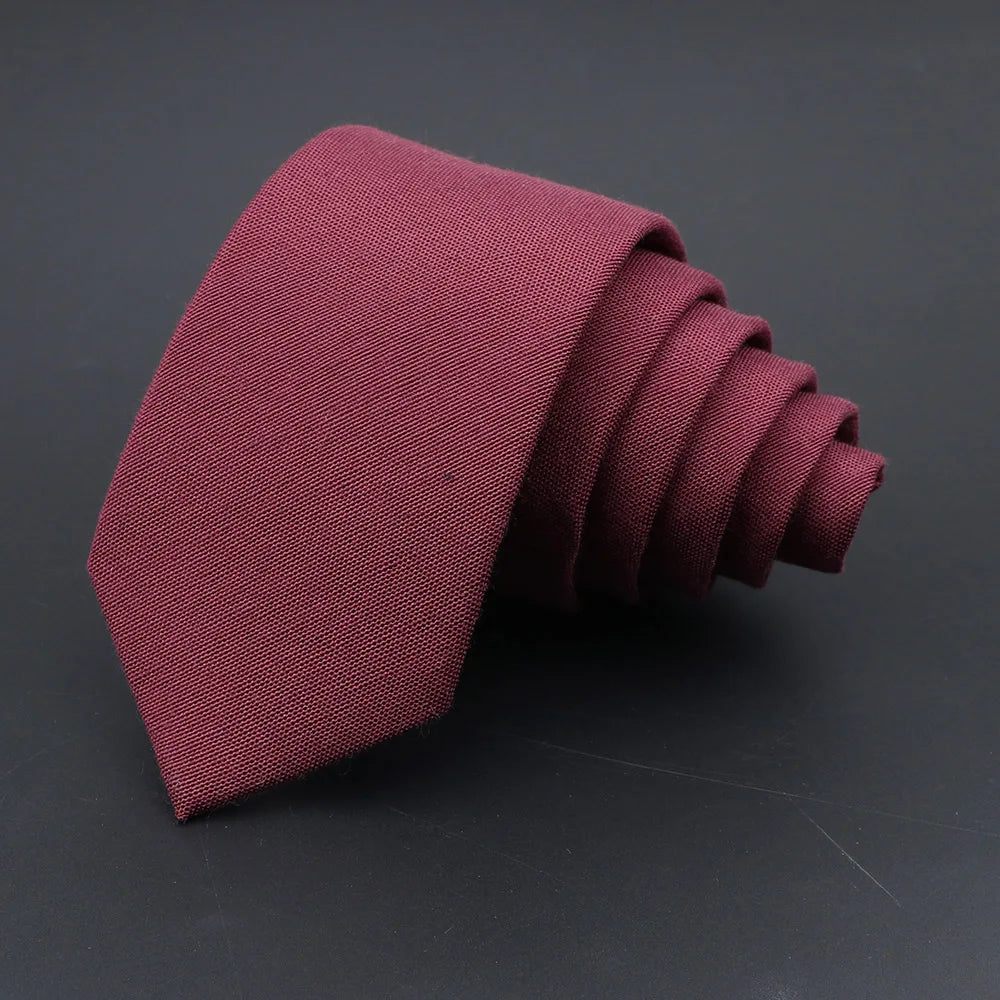 Handmade Cotton Cashmere Necktie - Striped Slim Tie for Men - ZOOMNSTORE