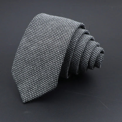 Handmade Cotton Cashmere Necktie - Striped Slim Tie for Men - ZOOMNSTORE
