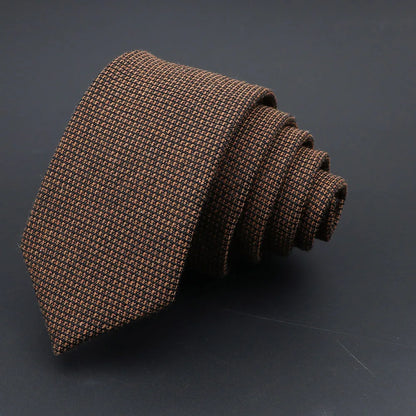 Handmade Cotton Cashmere Necktie - Striped Slim Tie for Men - ZOOMNSTORE