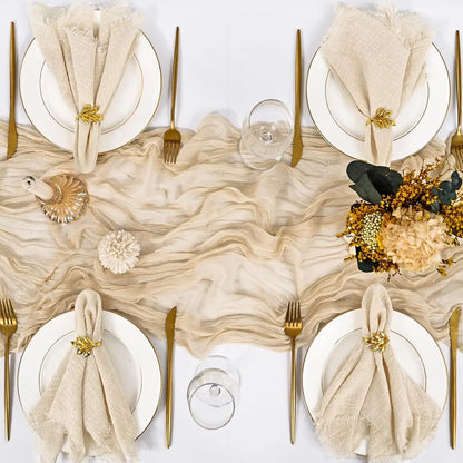 Handmade Cotton Napkins - 50 Pack 32x32cm Gauze with Fringe for Dinners Weddings Parties - ZOOMNSTORE