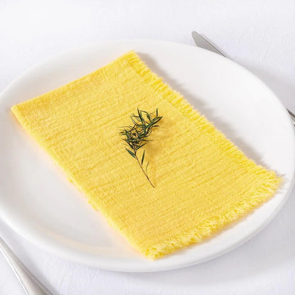 Handmade Cotton Napkins - 50 Pack 32x32cm Gauze with Fringe for Dinners Weddings Parties - ZOOMNSTORE