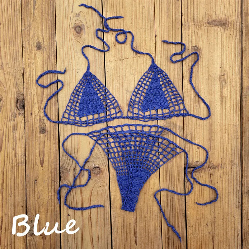 Handmade Crochet Bikini Set - Sexy Micro-Swimsuit  Beach Sundress - ZOOMNSTORE