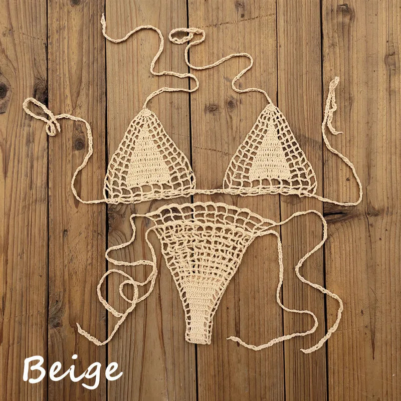Handmade Crochet Bikini Set - Sexy Micro-Swimsuit  Beach Sundress - ZOOMNSTORE