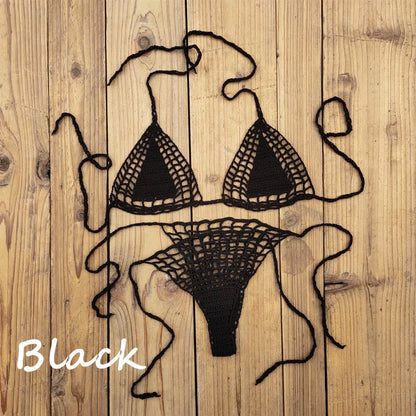 Handmade Crochet Bikini Set - Sexy Micro-Swimsuit  Beach Sundress - ZOOMNSTORE