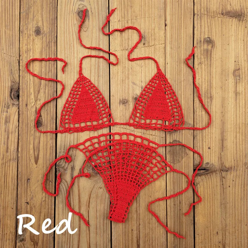 Handmade Crochet Bikini Set - Sexy Micro-Swimsuit  Beach Sundress - ZOOMNSTORE