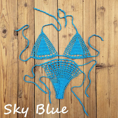 Handmade Crochet Bikini Set - Sexy Micro-Swimsuit  Beach Sundress - ZOOMNSTORE