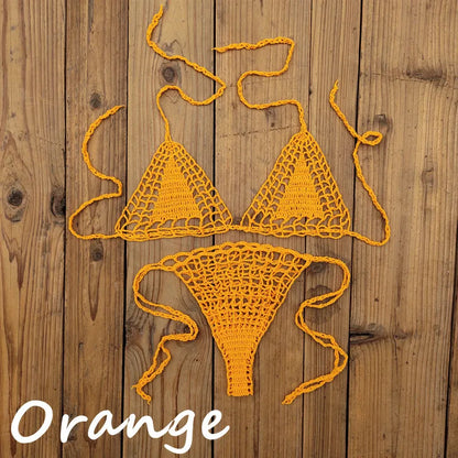 Handmade Crochet Bikini Set - Sexy Micro-Swimsuit  Beach Sundress - ZOOMNSTORE