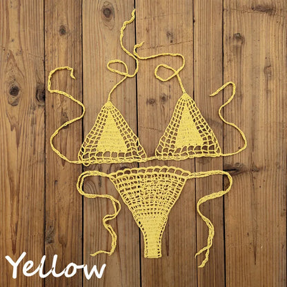 Handmade Crochet Bikini Set - Sexy Micro-Swimsuit  Beach Sundress - ZOOMNSTORE