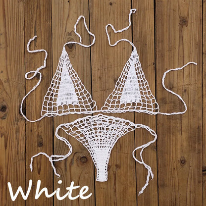 Handmade Crochet Bikini Set - Sexy Micro-Swimsuit  Beach Sundress - ZOOMNSTORE