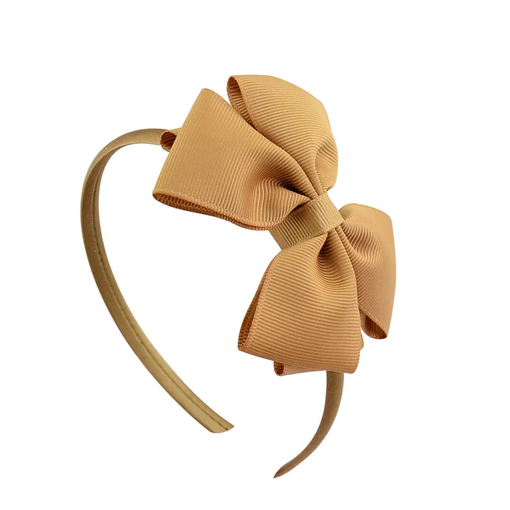 1 Piece Ribbon Handmade Hair Bows Hairbands for Baby Girls 20 Colors Cute Bowknot Solid Headband Headwear Baby Hair Accessories - ZOOMNSTORE