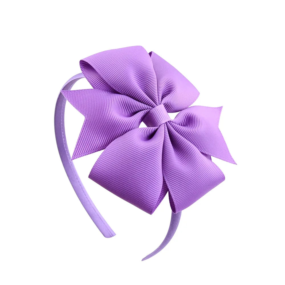 1 Piece Ribbon Handmade Hair Bows Hairbands for Baby Girls 20 Colors Cute Bowknot Solid Headband Headwear Baby Hair Accessories - ZOOMNSTORE