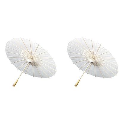 30-1PCS White Paper Parasol Umbrellas DIY Photo Cosplay Prop Bamboo Umbrella For Wedding Party Summer Beach Decor - ZOOMNSTORE