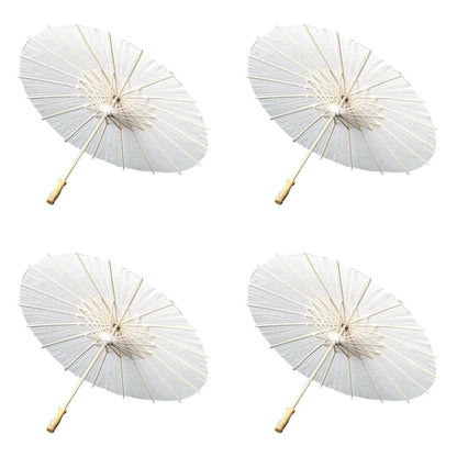 30-1PCS White Paper Parasol Umbrellas DIY Photo Cosplay Prop Bamboo Umbrella For Wedding Party Summer Beach Decor - ZOOMNSTORE