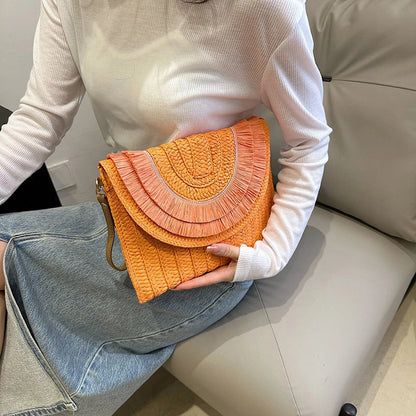Handmade Raffia Straw Bags - Summer Womens Clutch and Crossbody Purse - ZOOMNSTORE