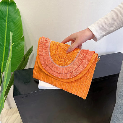 Handmade Raffia Straw Bags - Summer Womens Clutch and Crossbody Purse - ZOOMNSTORE