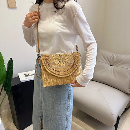 Handmade Raffia Straw Bags - Summer Womens Clutch and Crossbody Purse - ZOOMNSTORE