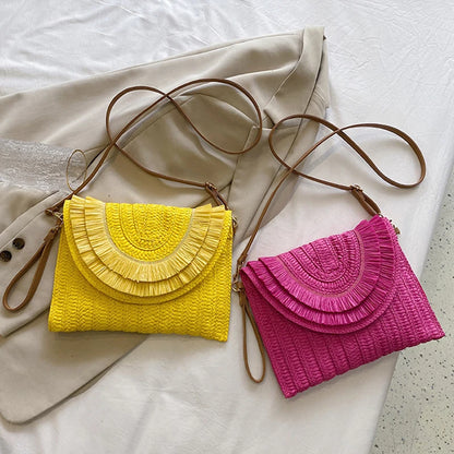 Handmade Raffia Straw Bags - Summer Womens Clutch and Crossbody Purse - ZOOMNSTORE