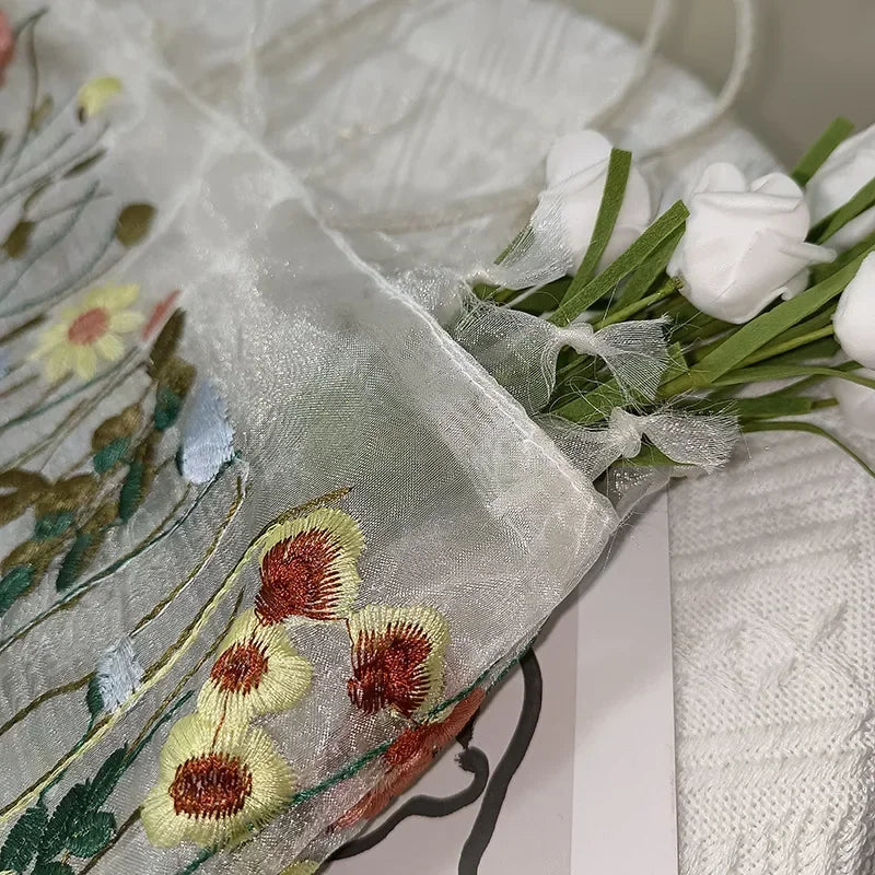 Handmade Retro Flower Embroidered Shoulder Bag - Womens Lace Tote for Beach and Art - ZOOMNSTORE