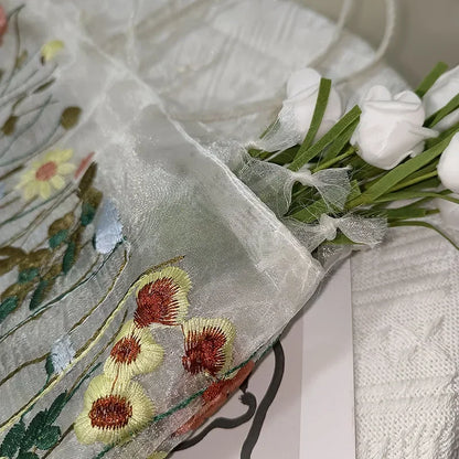 Handmade Retro Flower Embroidered Shoulder Bag - Womens Lace Tote for Beach and Art - ZOOMNSTORE