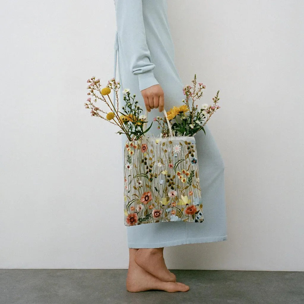 Handmade Retro Flower Embroidered Shoulder Bag - Womens Lace Tote for Beach and Art - ZOOMNSTORE