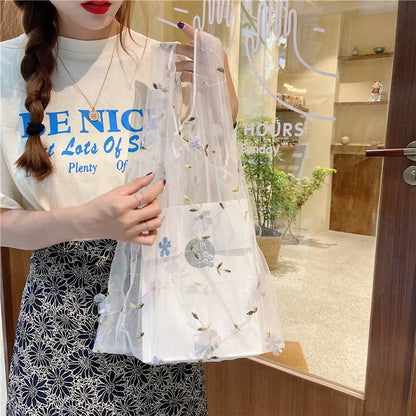 Handmade Retro Flower Embroidered Shoulder Bag - Womens Lace Tote for Beach and Art - ZOOMNSTORE