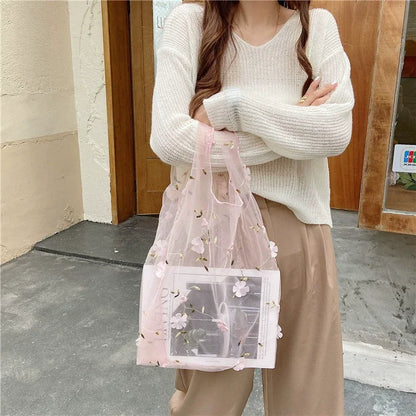 Handmade Retro Flower Embroidered Shoulder Bag - Womens Lace Tote for Beach and Art - ZOOMNSTORE