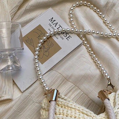 Handmade Seaside Messenger Bag - Womens Crossbody Bag with Conch Shell and Pearls - ZOOMNSTORE