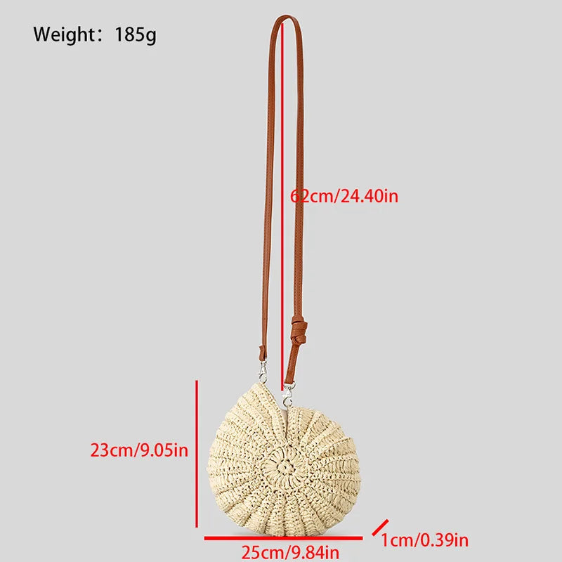 Handmade Seaside Messenger Bag - Womens Crossbody Bag with Conch Shell and Pearls - ZOOMNSTORE